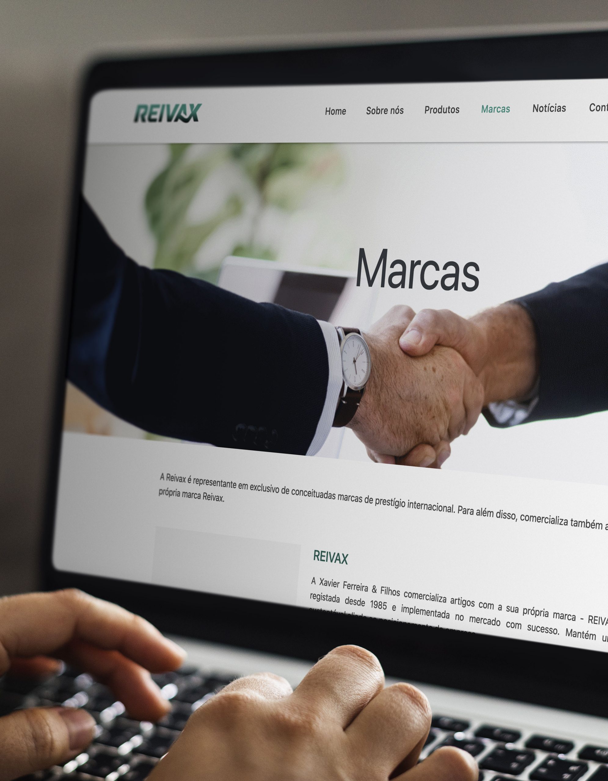 página marcas do website responsivo para a empresa Reivax